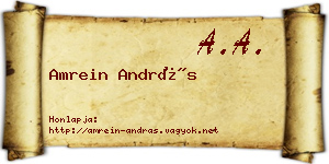 Amrein András névjegykártya