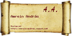 Amrein András névjegykártya